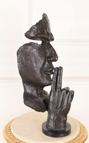 Bronze speak evil mask - speak,